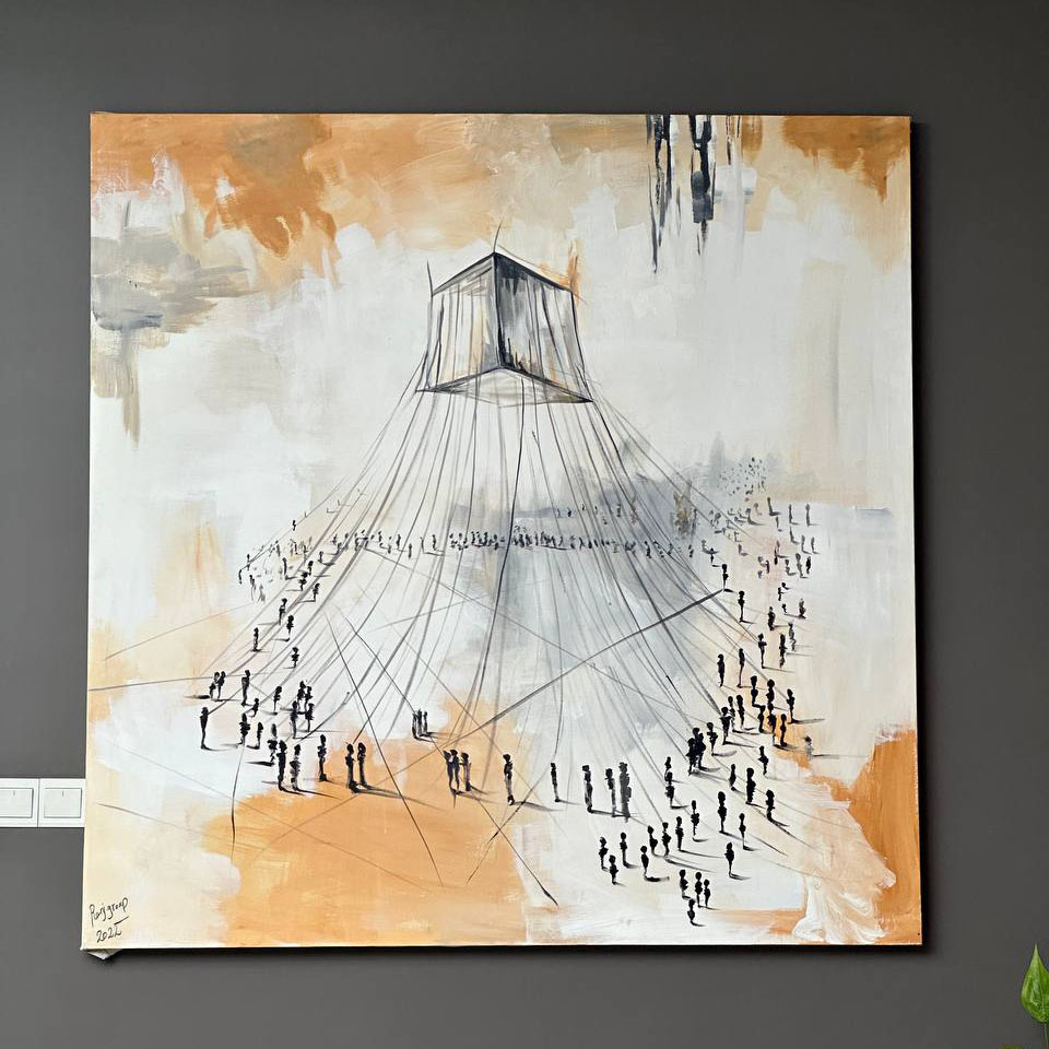 PAINTING OF CROWD