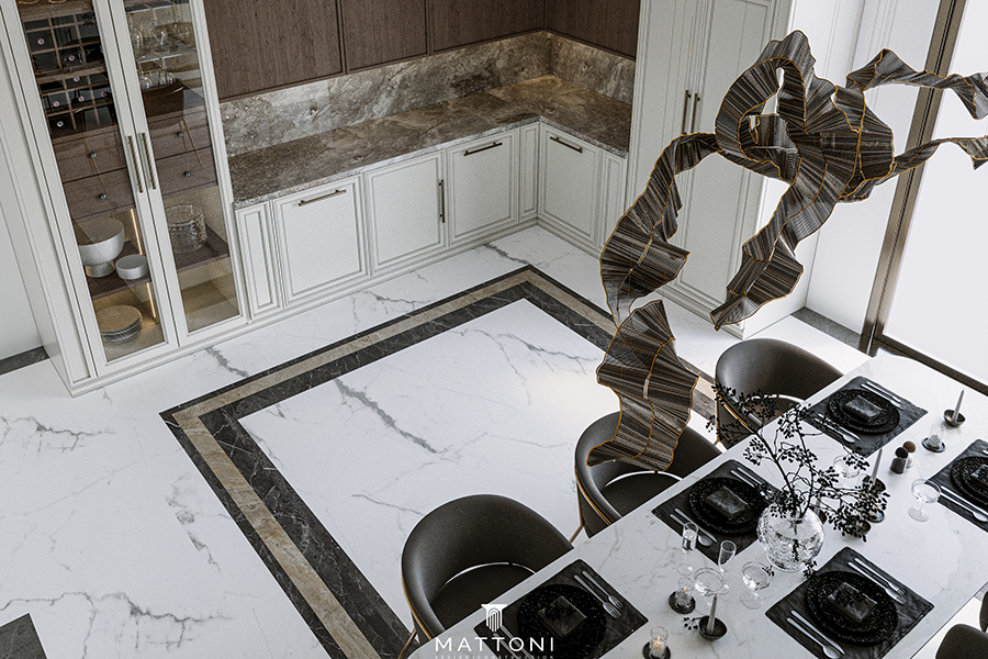 modern kitchen & dining room