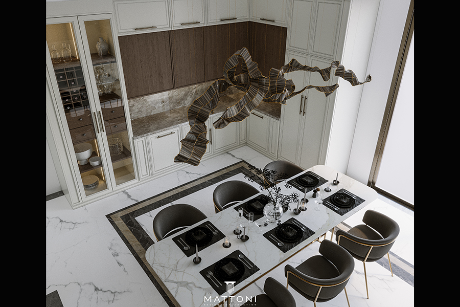 modern kitchen & dining room