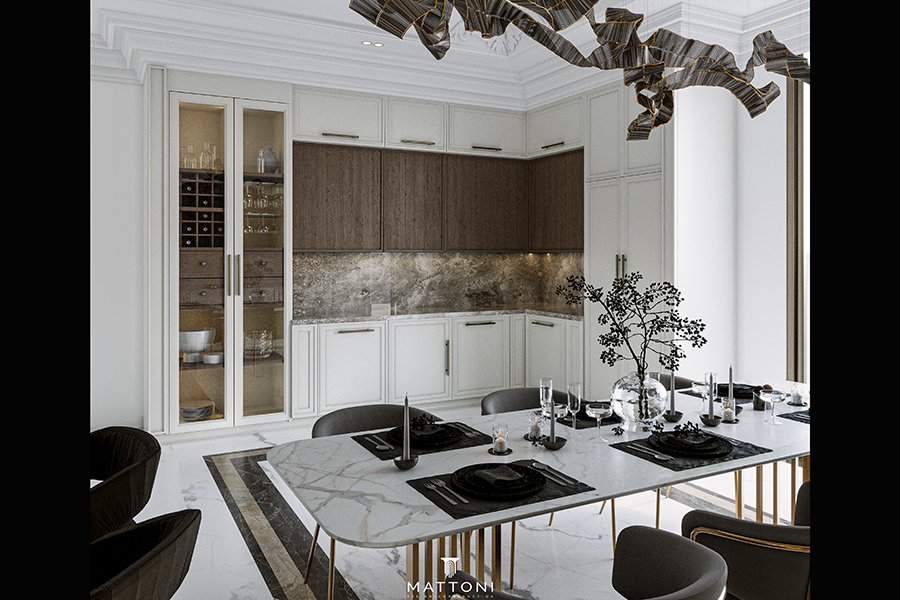modern kitchen & dining room
