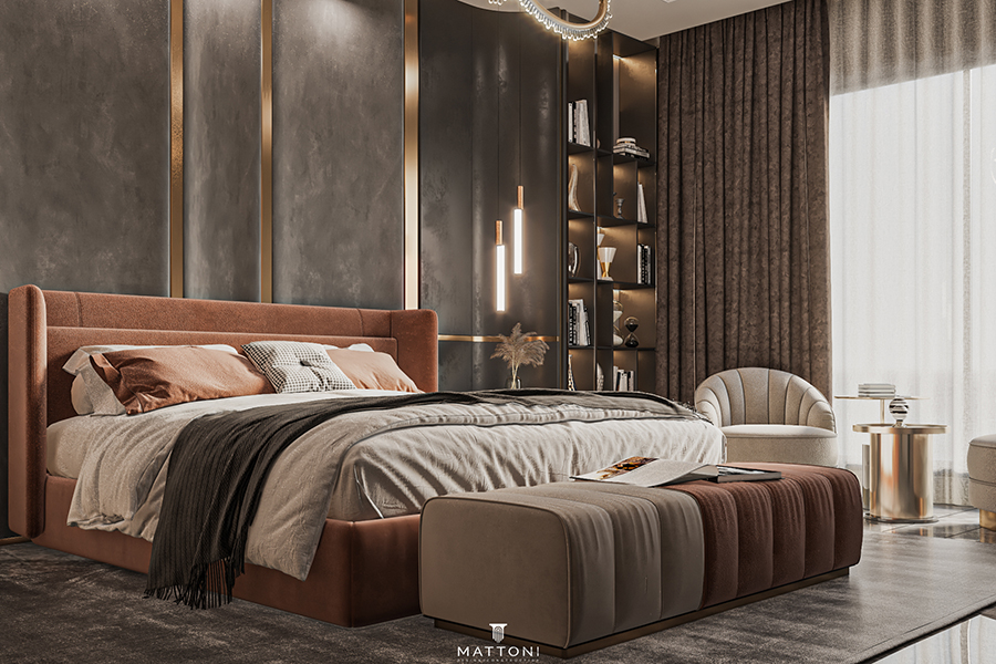 modern master bedroom