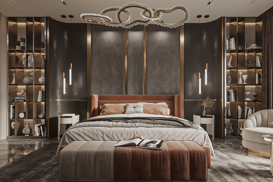 modern master bedroom