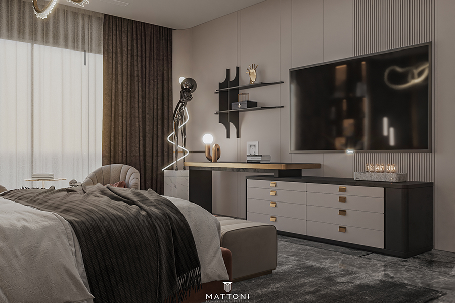 modern master bedroom
